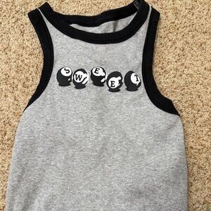 Gray & Black Womans Tank Top with 'SWEET' Graphic size small